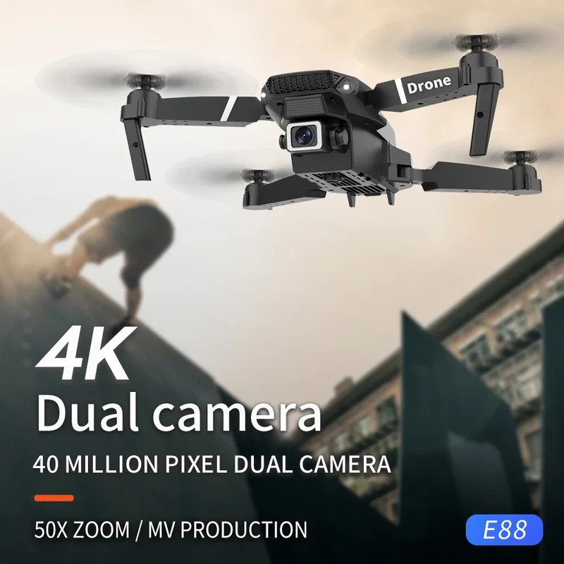 Dron plegable inteligente E88  - Drone Camera 4K reseña y precio